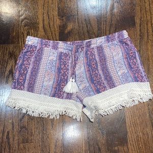 Purple Boho Shorts - XL